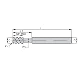 Solid Carbide End Mills • VariMill I • Series 4VN5 • Square End • Extended Reach and Neck • 4 Flute • Inch  TiAlN-LW - Big-tools Industrial Supply Tools for Metal Cutting